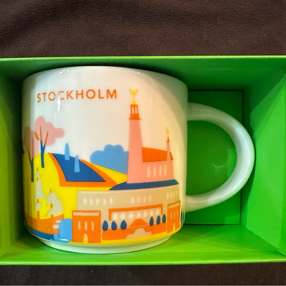 Starbucks Stockholm Sweden YAH mug.  Brand new with SKU in box